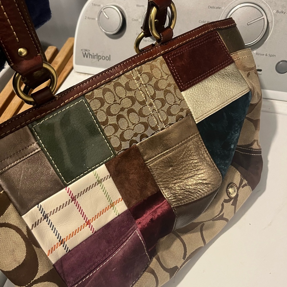 Coach Patchwork Leather Tote Bag - Multicolor - Picture 2 of 4